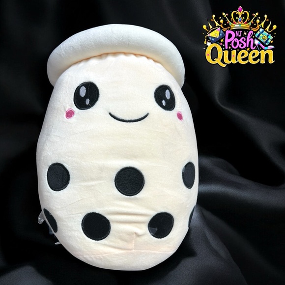 Other - Boba Plush Cream Bubble Tea Plushie Pillow 14” Tall